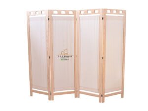 BIOMBO 4P Biombo Plegable de 4 Paneles de Madera | Separador de Ambientes Moderno