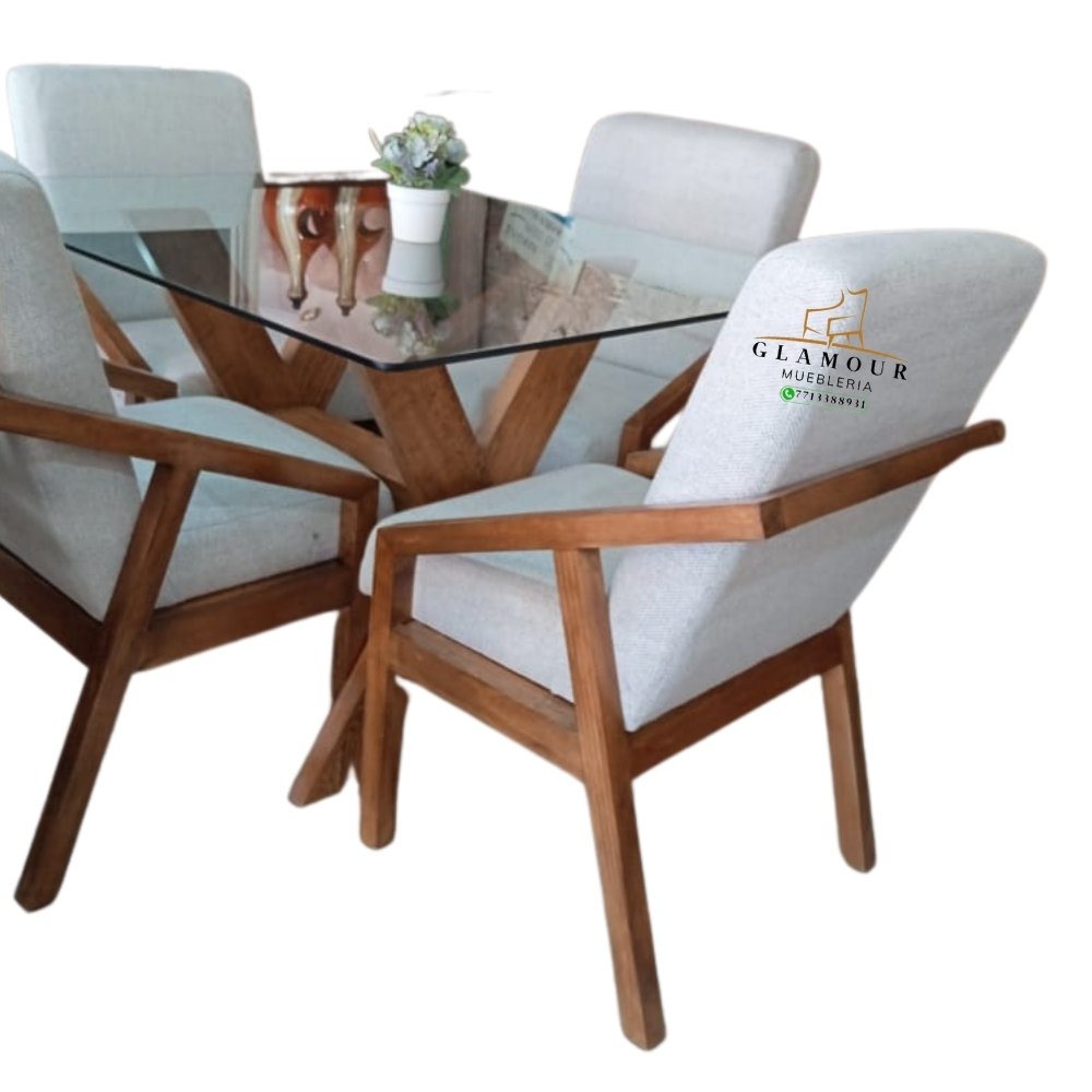 COMEDOR 4 S CRISTAL TEMPLADO Comedor 4 sillas- Cubierta cristal templado