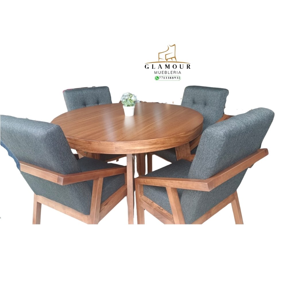 COMEDOR 4S REDONDO Comedor 4 sillas- Modelo circular