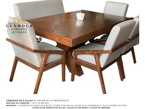 Comedor- 6 personas  (4 sillas | 1 banca)