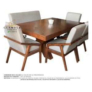 Comedor- 6 personas  (4 sillas | 1 banca)