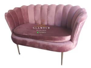 SILLÓN DOBLE FLOR- PATA METALICA Sillón doble plaza modelo Flor (pata metal)