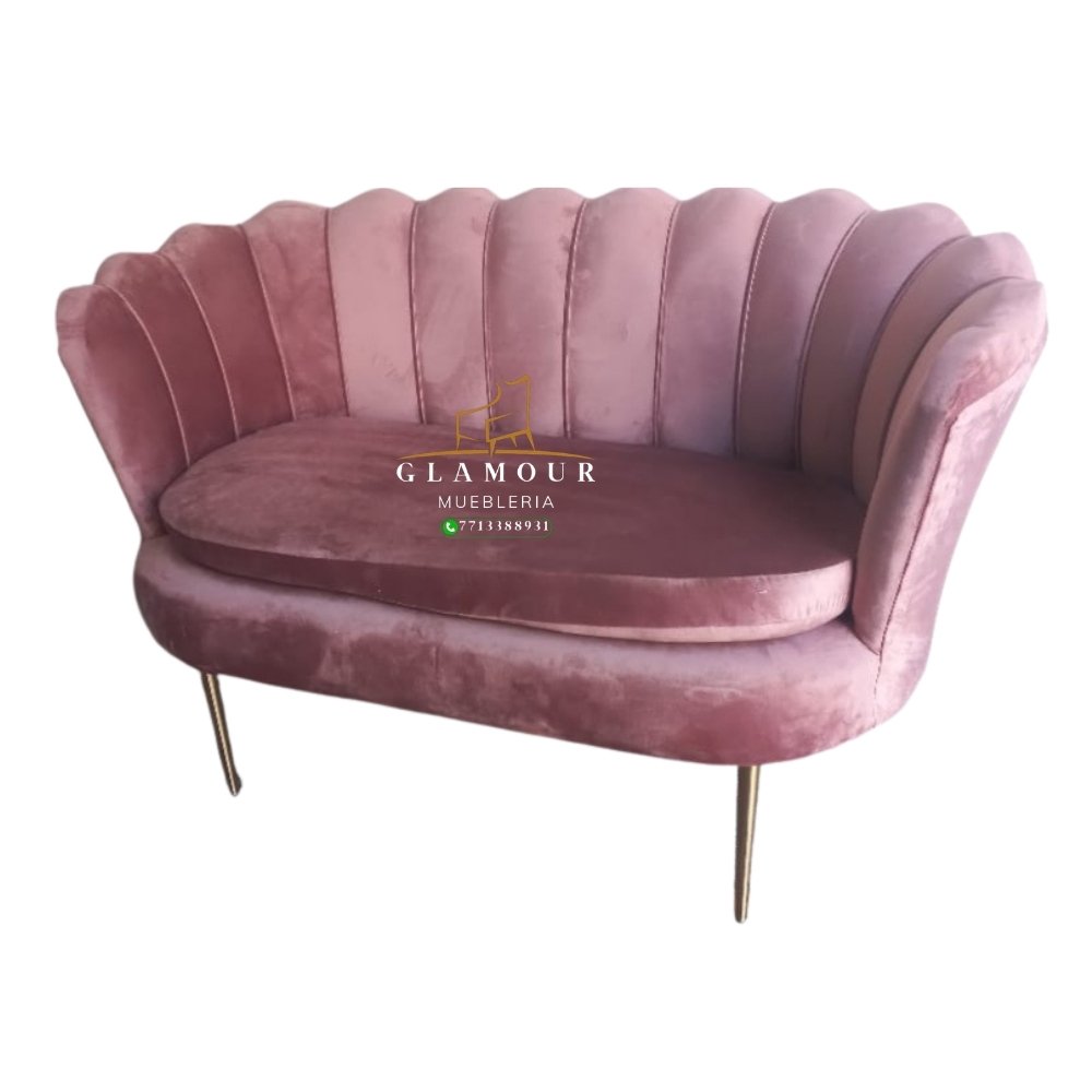 SILLÓN DOBLE FLOR- PATA METALICA Sillón doble plaza modelo Flor