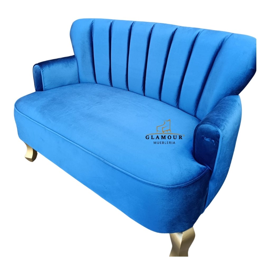 Sillón doble Plaza Mickey azul moderno