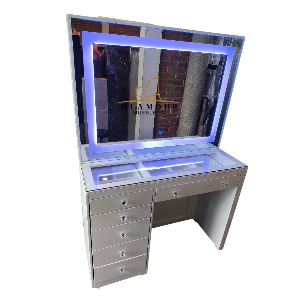 Tocador 6C LED vista frontal con espejo