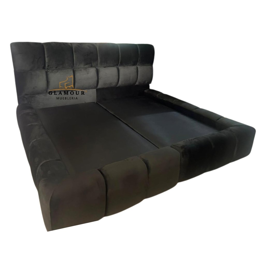 Conjunto nube (6) Set Cabecera y Base Nube en tapiz oscuro king
