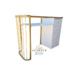 Mesa manicura modelo Tiffany vista lateral con área de trabajo