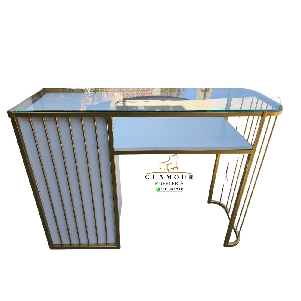 Mesa manicura modelo Tiffany – Elegante diseño con 4 cajones