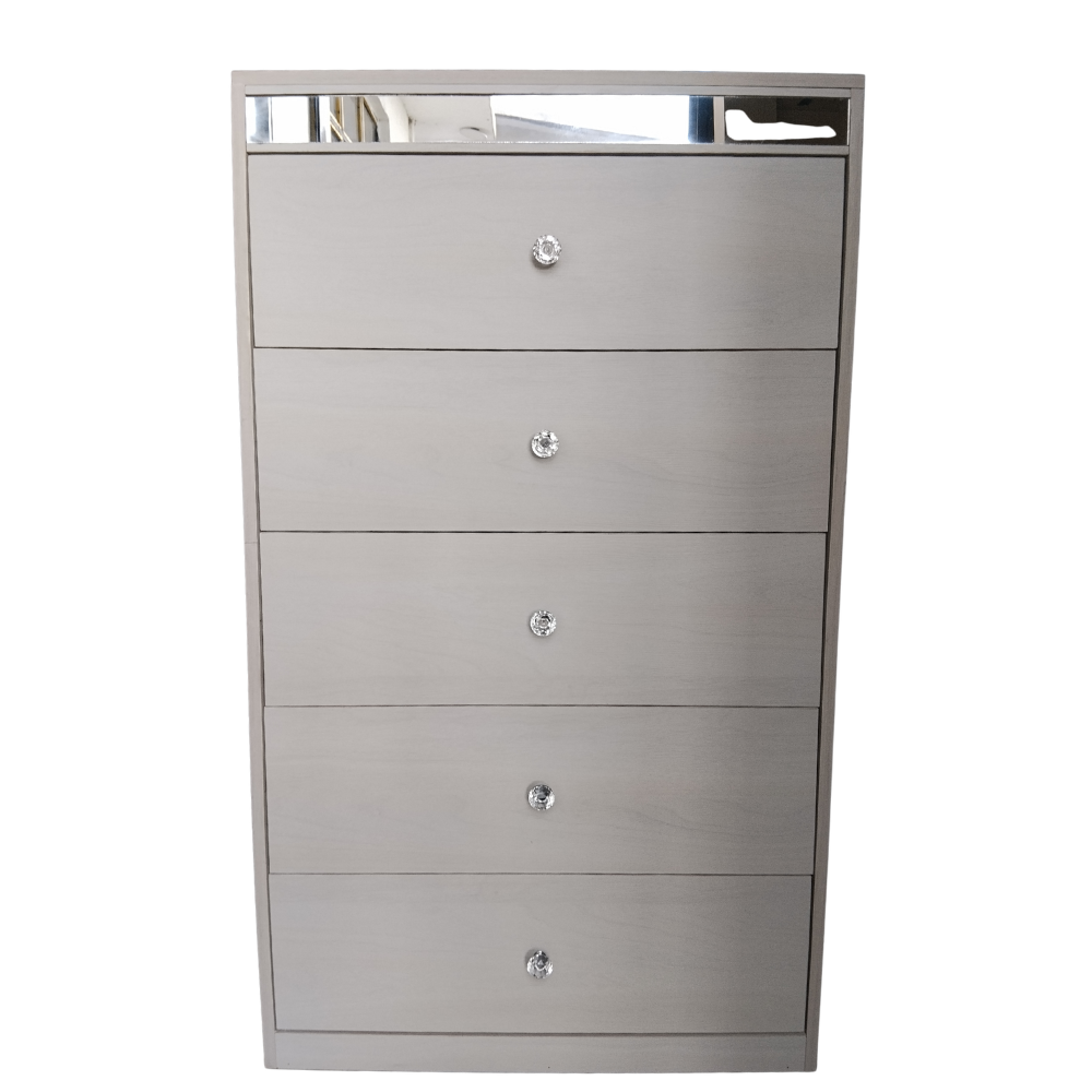 Cajonera de 5 Cajones Elegance con Espejo | Mueblería Glamour