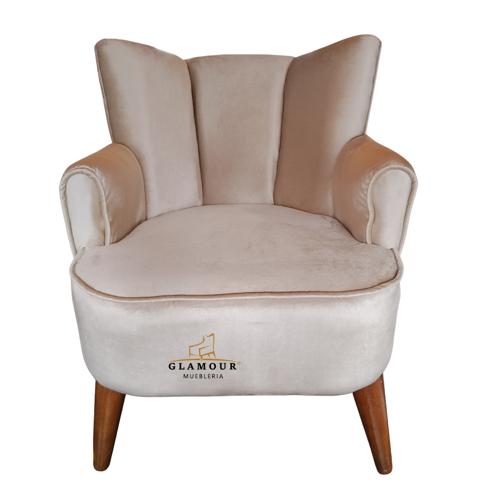 Sillón Ocasional Ámbar | Elegante y Confortable, 4 patas de madera