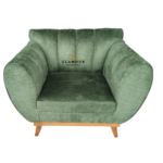 Sillón Individual Glamour Esmeralda con respaldo decorativo
