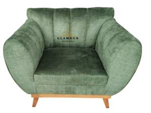 32 Sillón Individual Glamour Esmeralda con respaldo decorativo