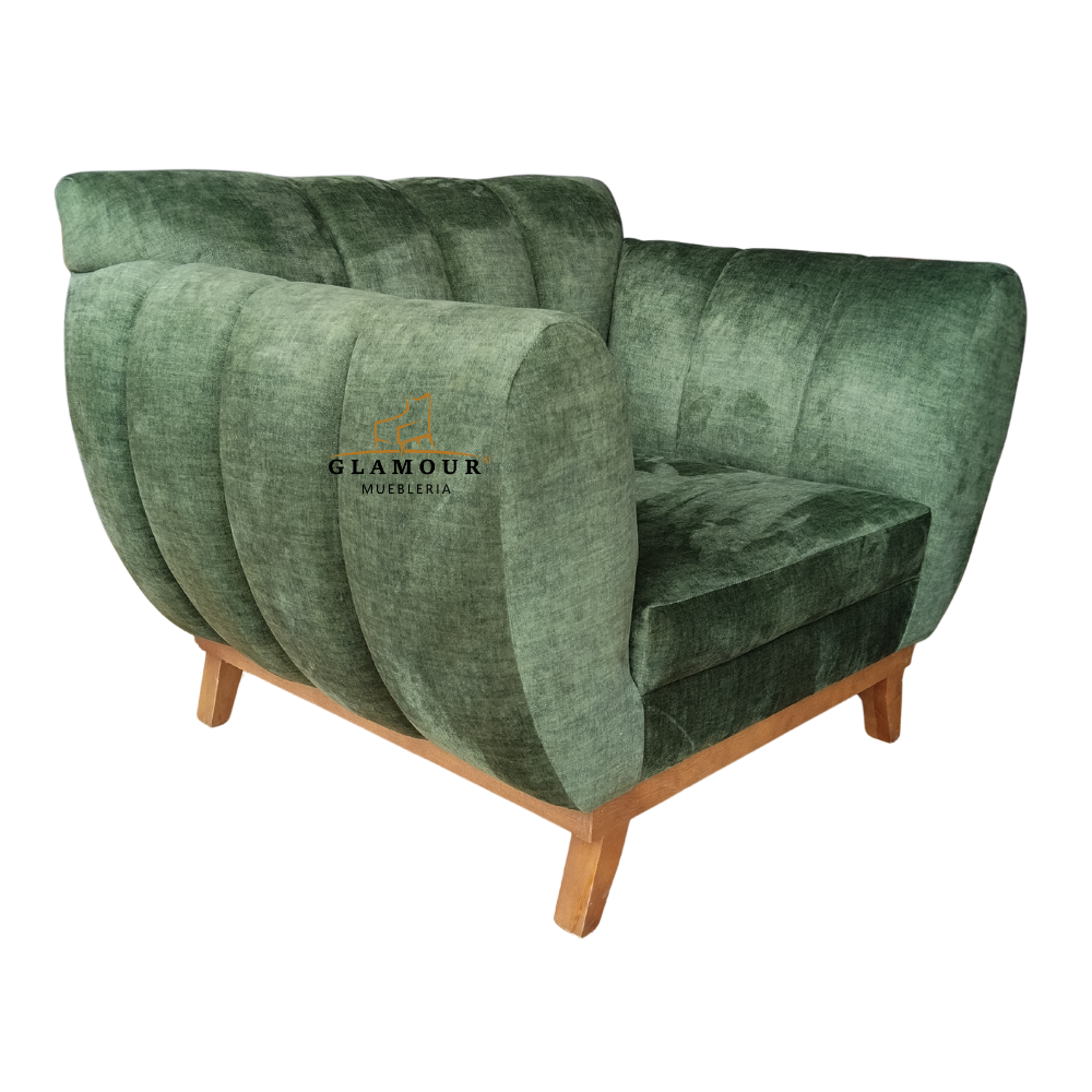 SILLÓN IND ESMERALDA (2) Sillón individual de Sala Esmeralda Glamour 3-1 vista lateral