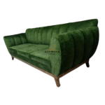 SILLÓN TRIPLE ESMERALDA Sofá de tres plazas Esmeralda Glamour con descansabrazos redondeados